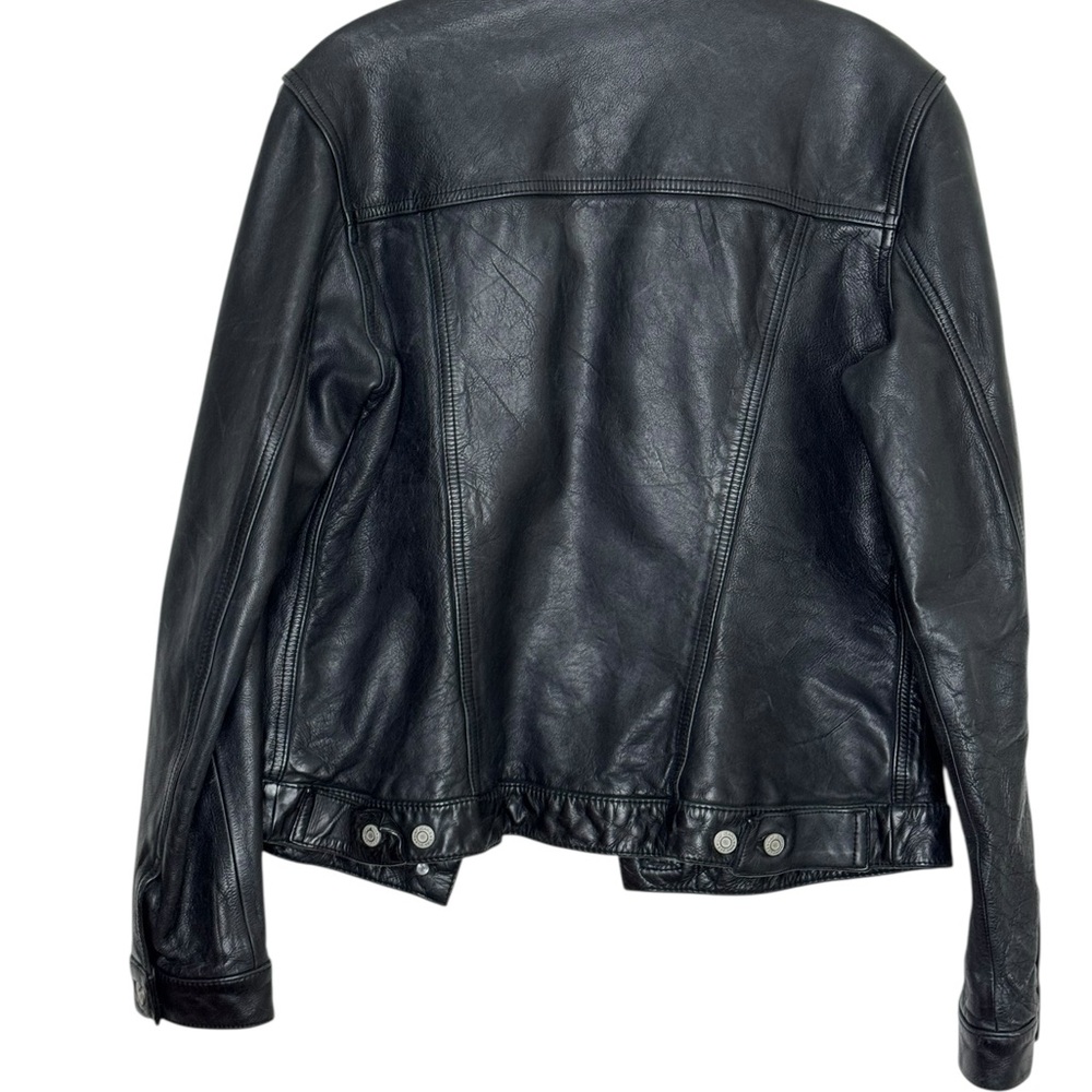GAP Vintage Women's Black Leather Jacket, EUC, Medium - Picture 8 of 13